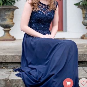 Navy beaded prom/bridesmaid dress